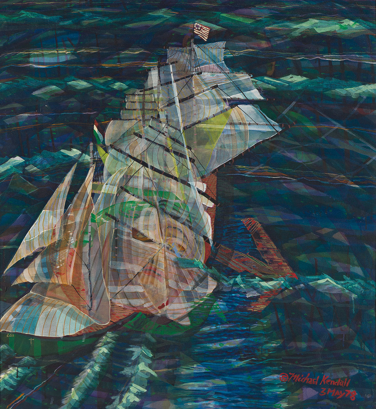 MICHAEL SUSAN KENDALL (1952 - 1995) Maiden Sea Voyage, Boston to Rome.